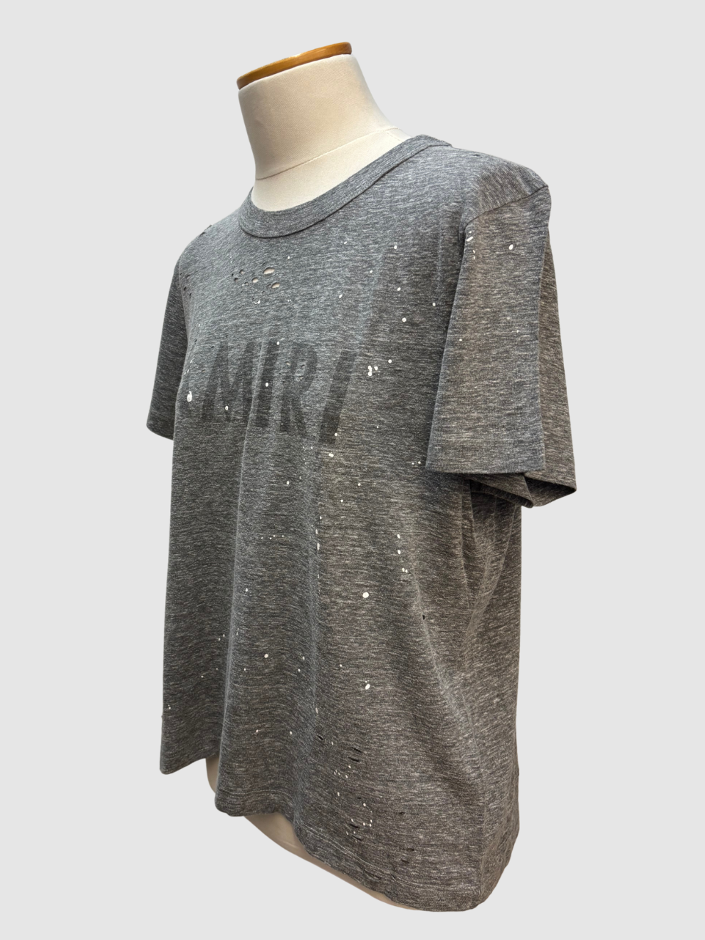 Graues destroyed T-Shirt von Amiri