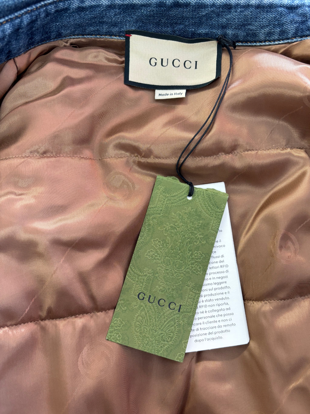 Wattierte Jeans-Hemdbluse von Gucci