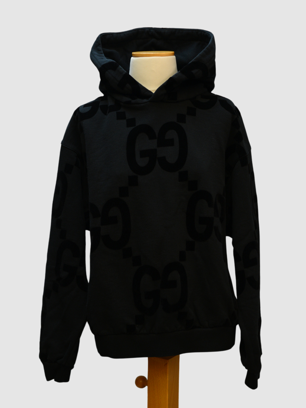 Schwarzer Männer-Hoodie mit GG Print von Gucci