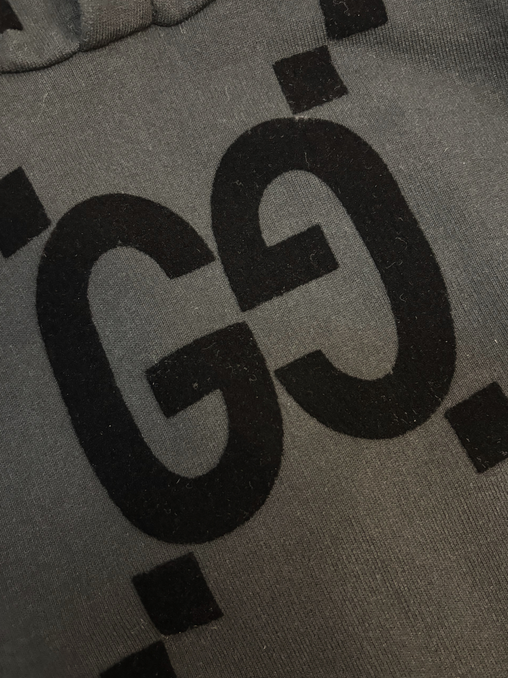 Schwarzer Männer-Hoodie mit GG Print von Gucci