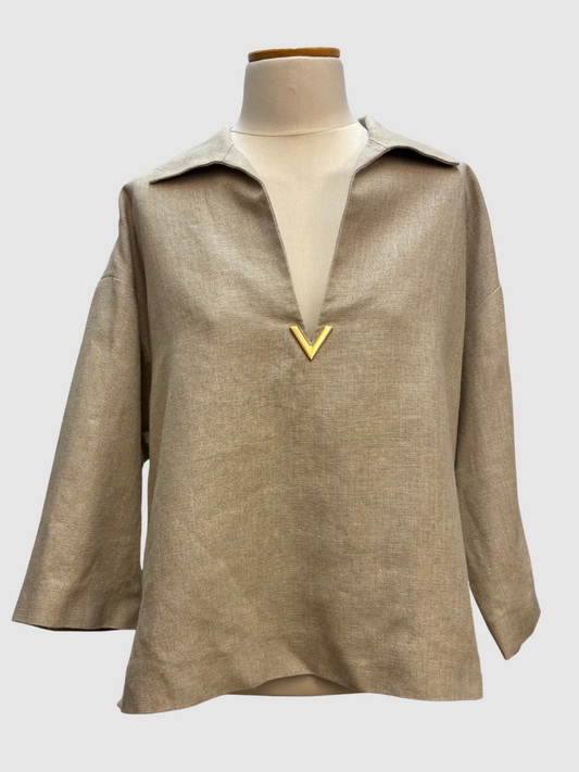 Beiges Leinentop von Valentino