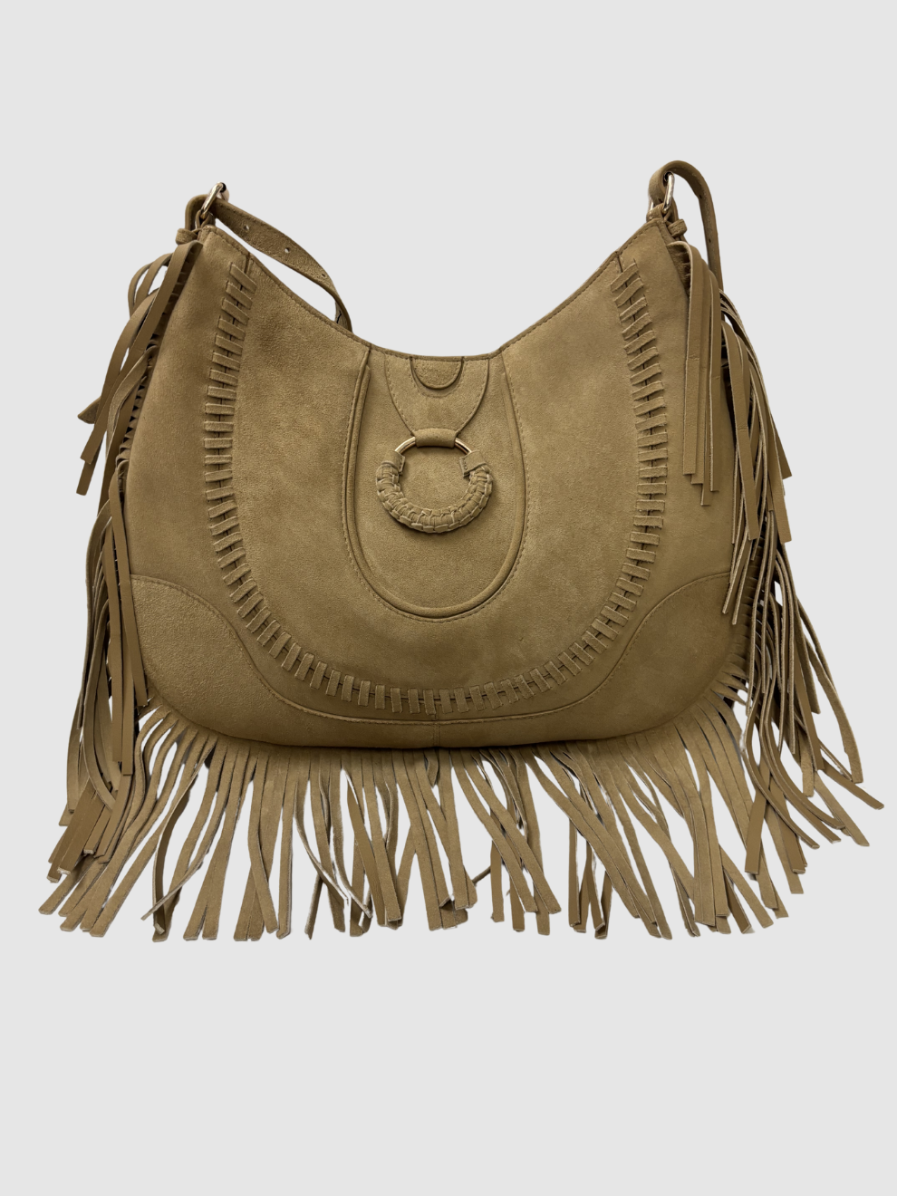 Beigebraune Fransen-Tasche von ViamailBag