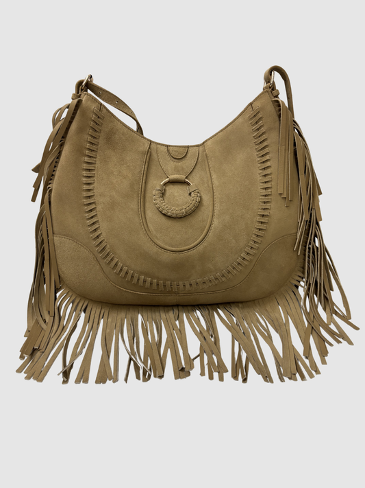 Beigebraune Fransen-Tasche von ViamailBag