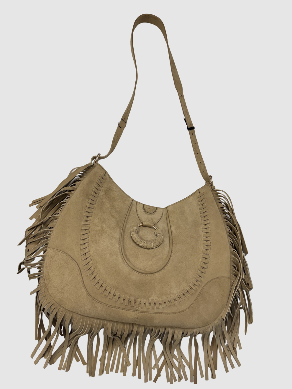 Beigebraune Fransen-Tasche von ViamailBag