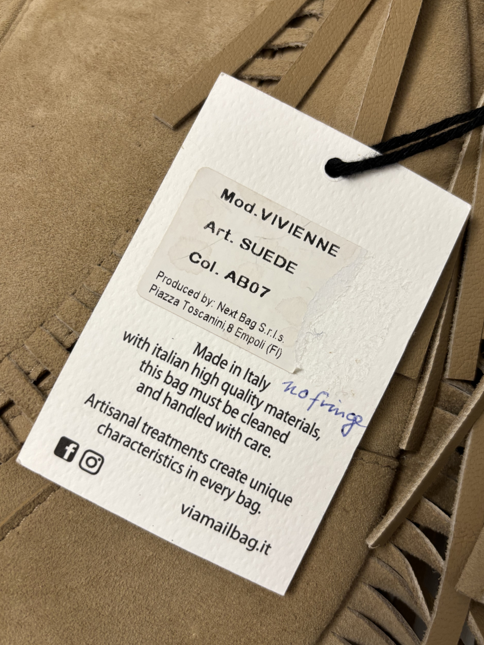 Beigebraune Fransen-Tasche von ViamailBag