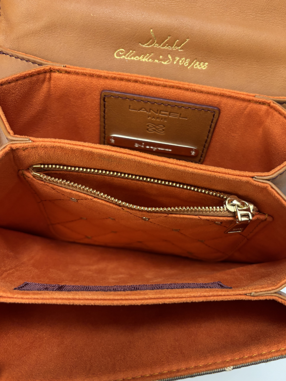 Hellbraune Schultertasche Daligramme von Lancel