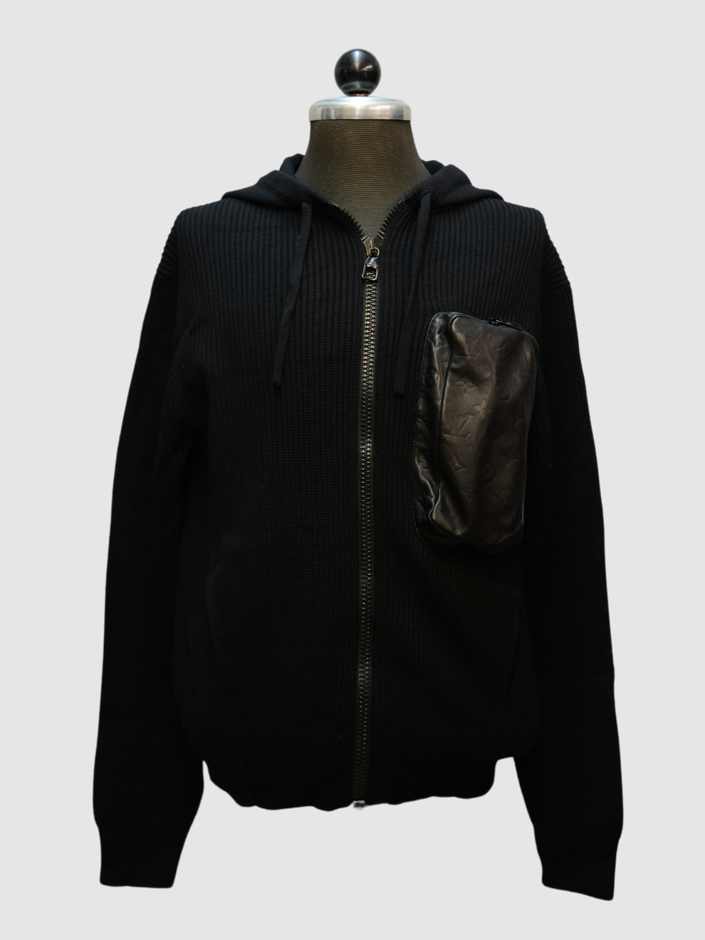 Herren-Strickjacke mit Lederpocket von Louis Vuitton