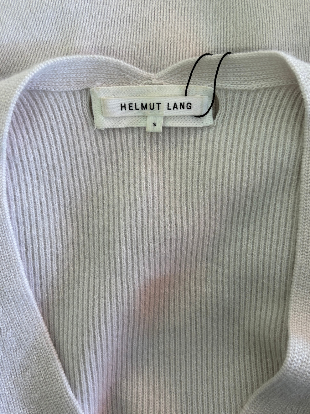 Hellgrauer Strickpullover von Helmut Lang