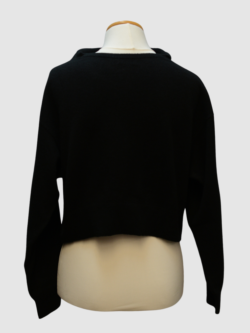 Schwarzer cropped Wollpullover von Celine