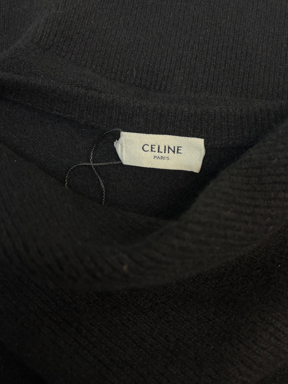 Schwarzer cropped Wollpullover von Celine