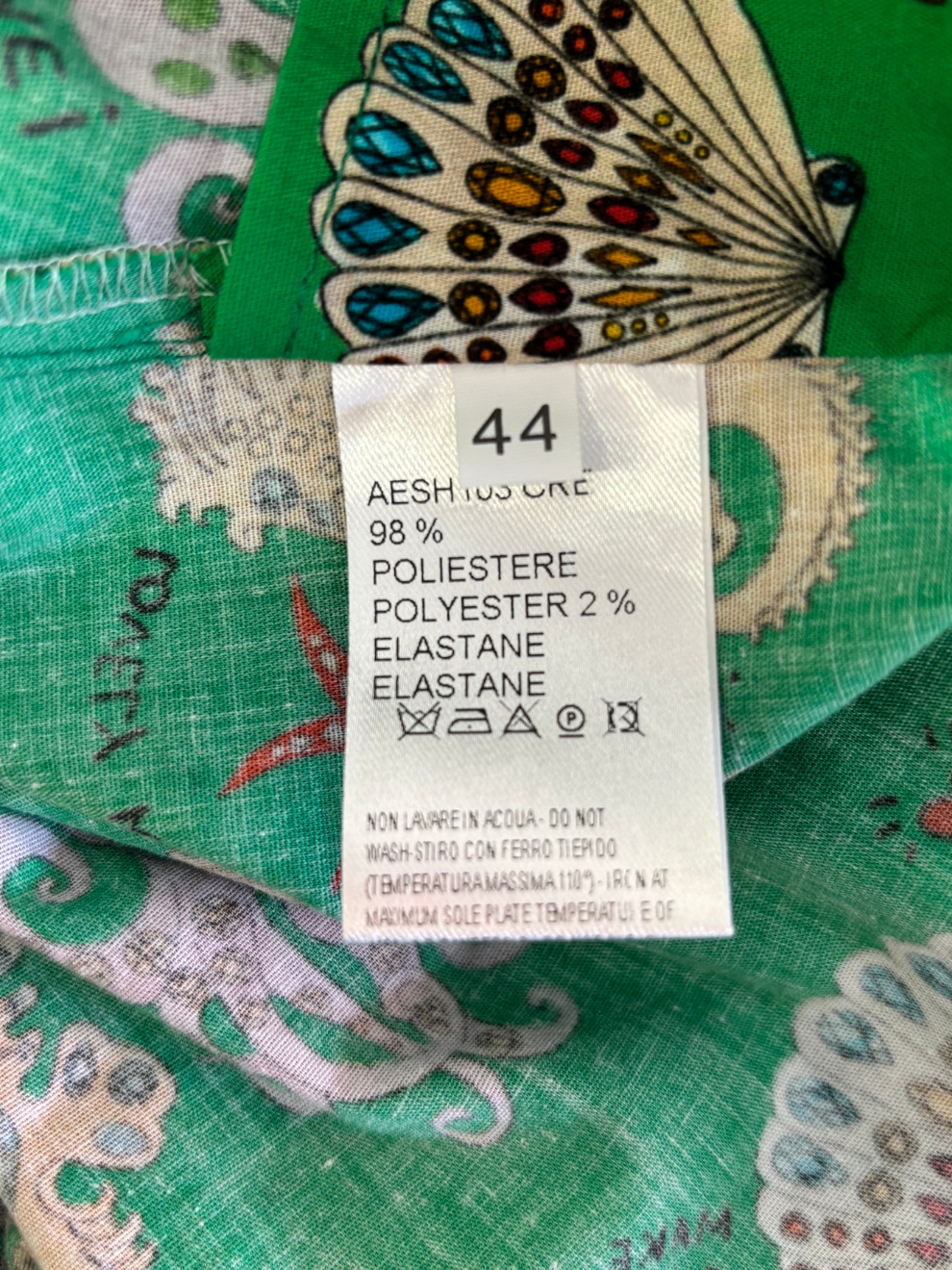 Grüne Bluse mit maritimem Print von Alessandro Enriquez