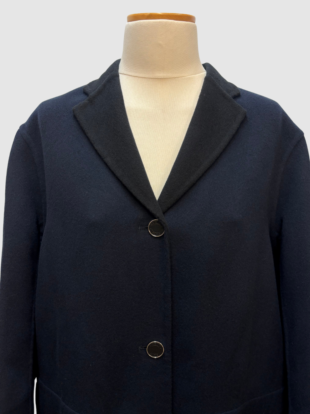 Dunkelblauer Kaschmir-Mantel von Hermès