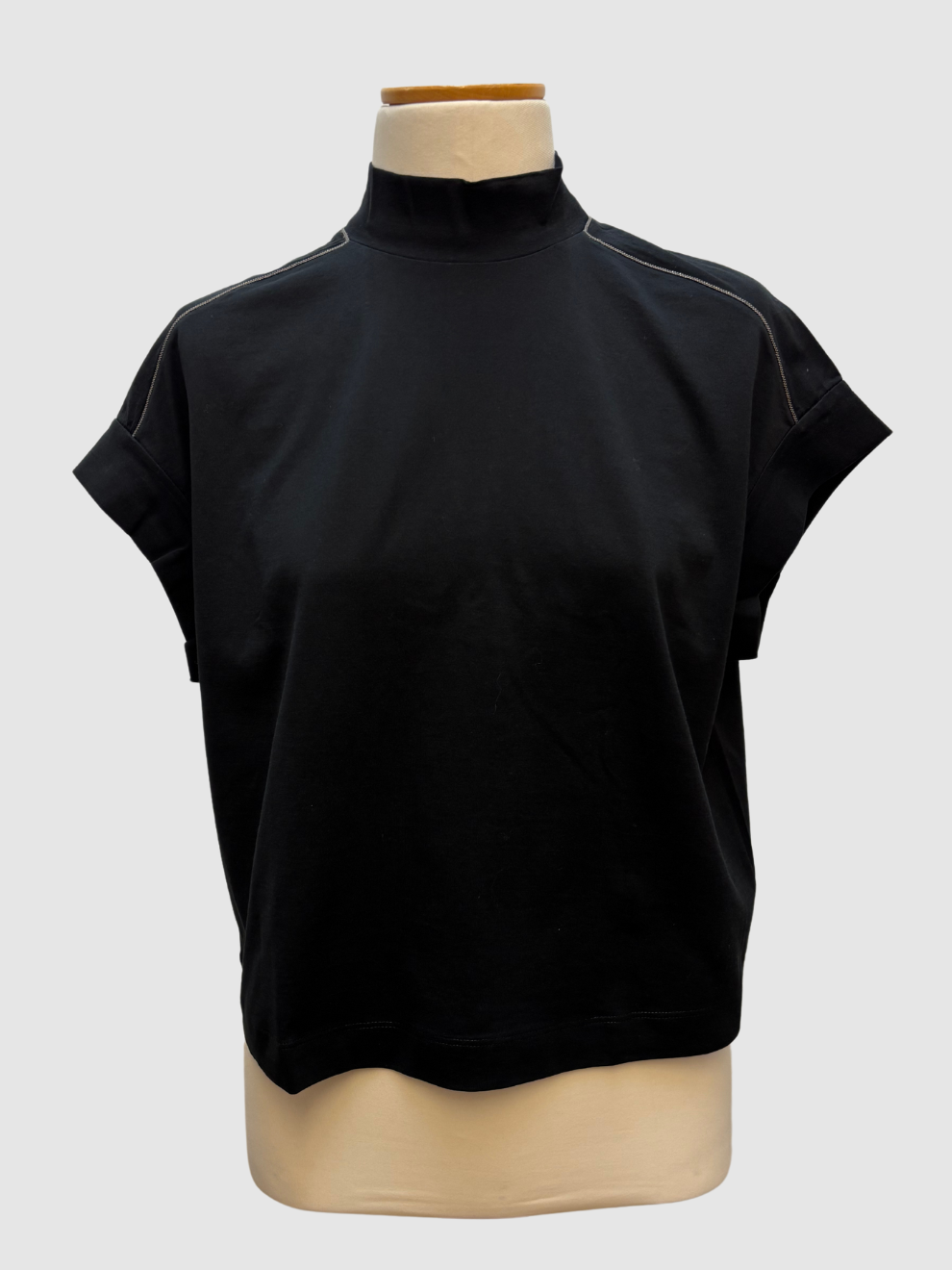 Schwarzes cropped Top von Brunello Cucinelli
