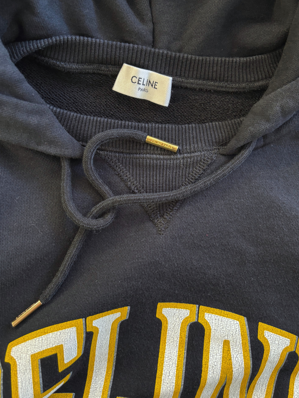 Schwarzer Kapuzenpullover von Celine