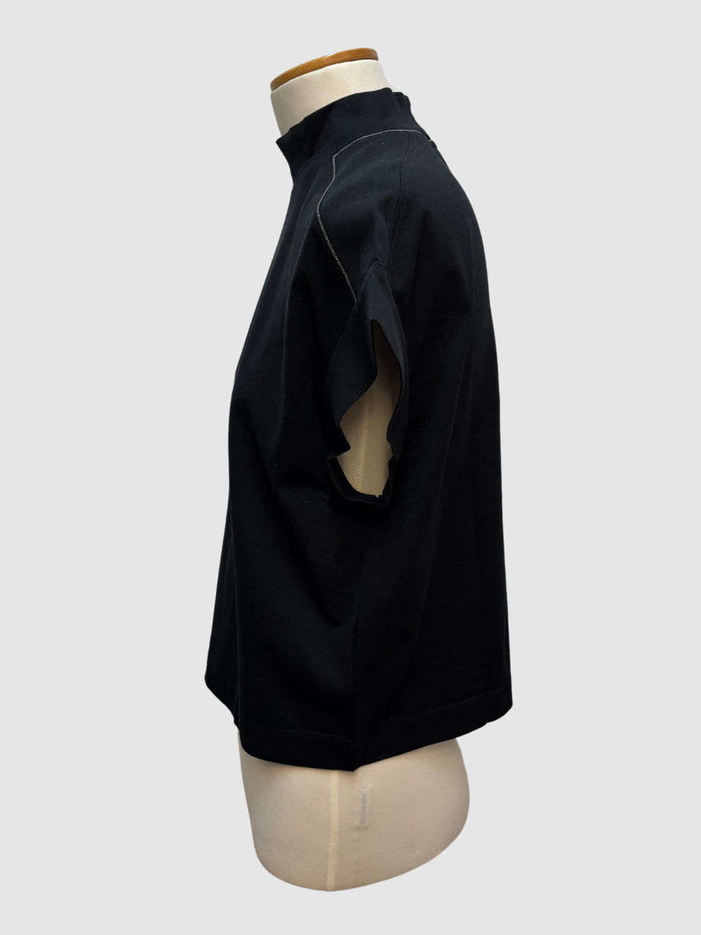 Schwarzes cropped Top von Brunello Cucinelli
