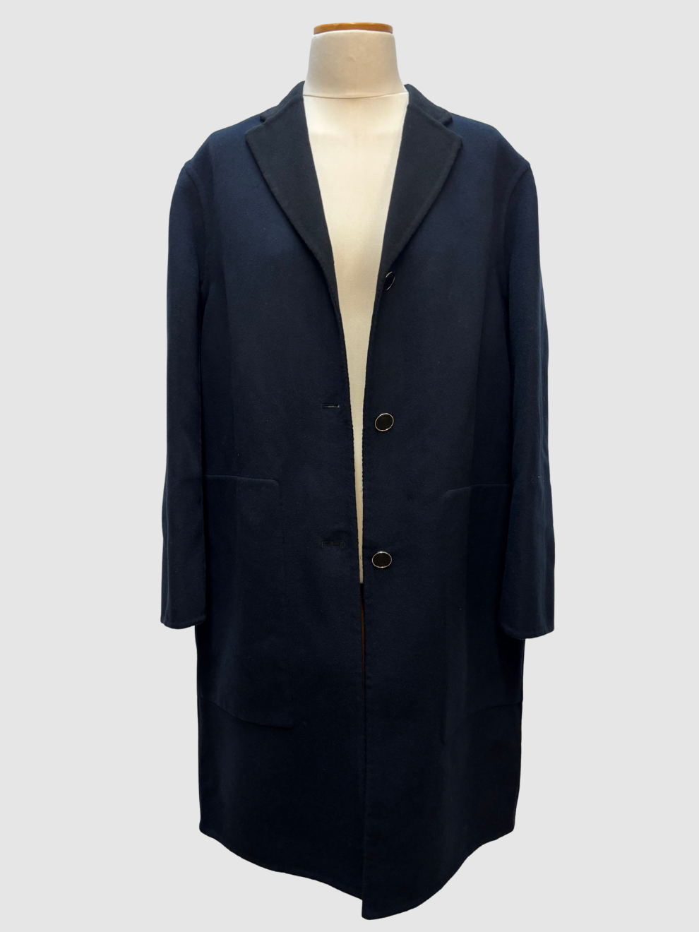 Dunkelblauer Kaschmir-Mantel von Hermès