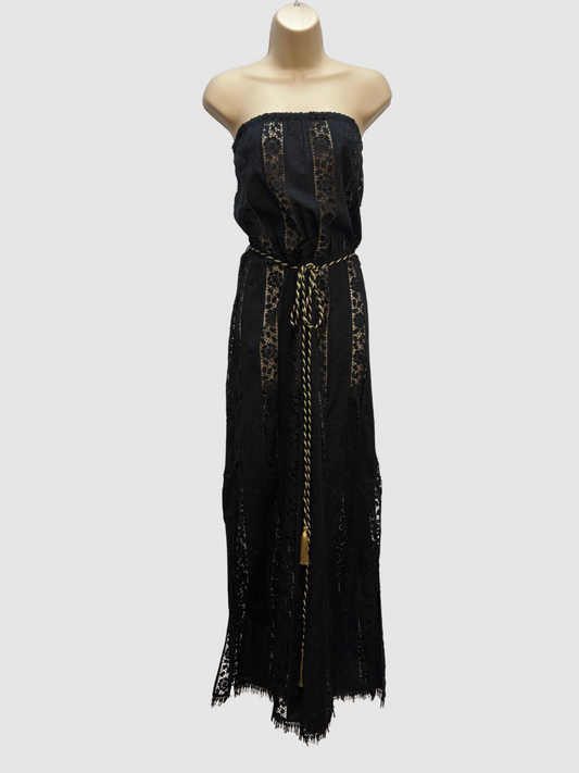 Schwarzer Spitzen-Jumpsuit von Miguelina