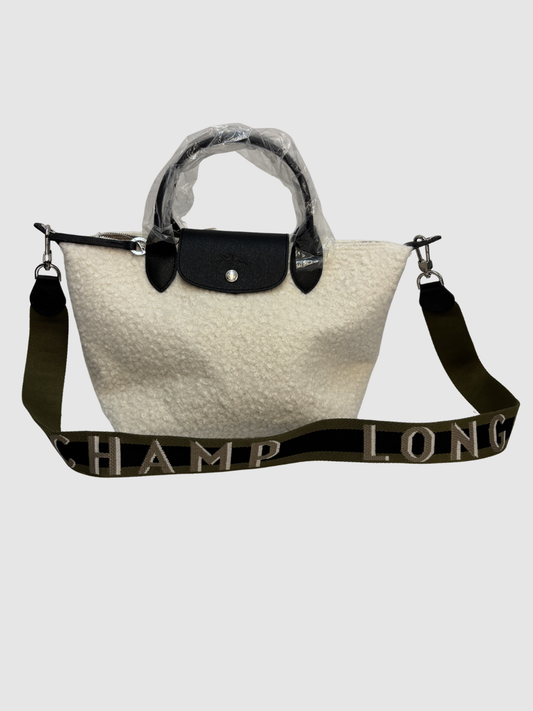 Weiße Le Pliage Teddy von Longchamp