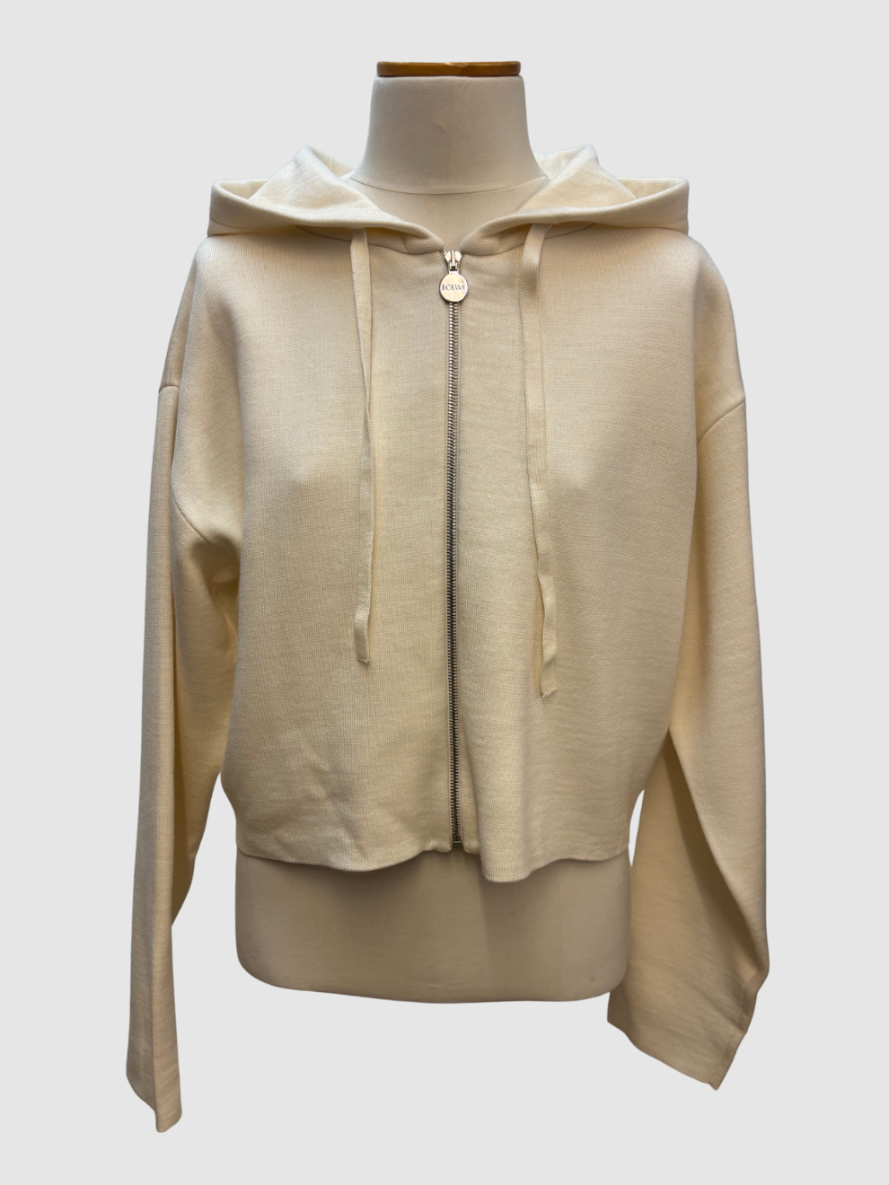 Cremeweißer Hoodie-Zipper von Loewe