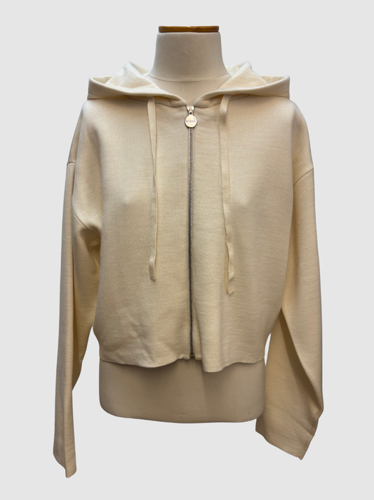 Cremeweißer Hoodie-Zipper von Loewe