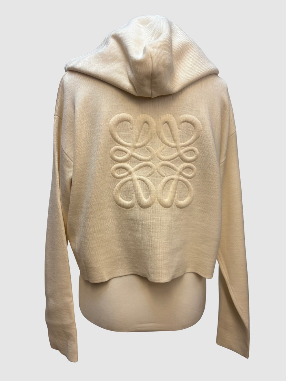 Cremeweißer Hoodie-Zipper von Loewe