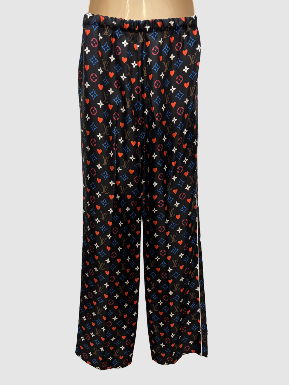 Schwarze Seiden-Hose Game On von Louis Vuitton