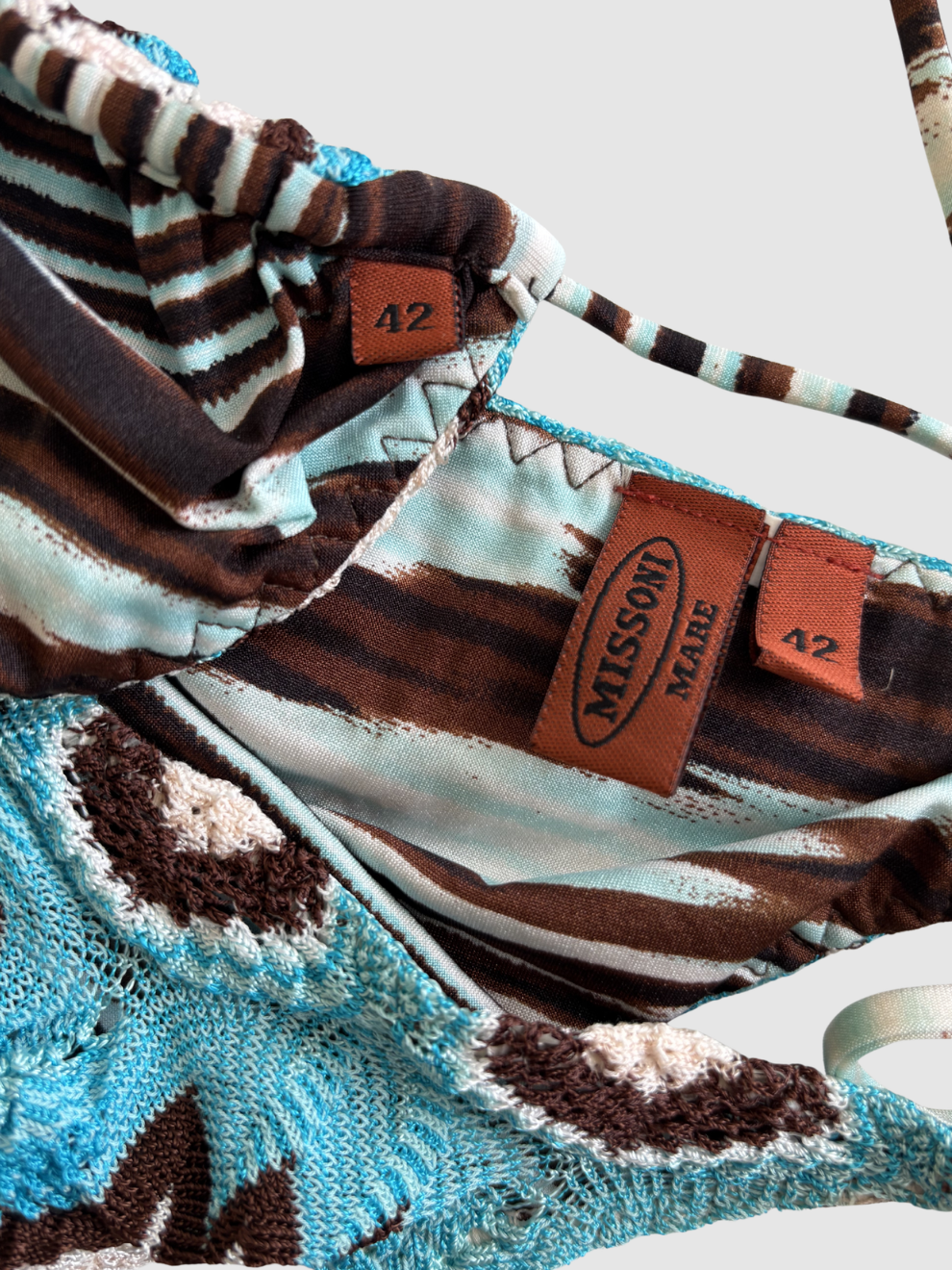 Türkis-brauner Bikini von Missoni Mare