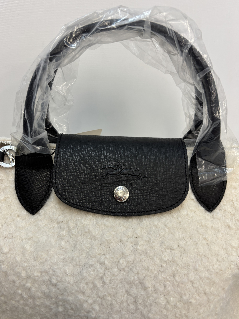 Weiße Le Pliage Teddy von Longchamp