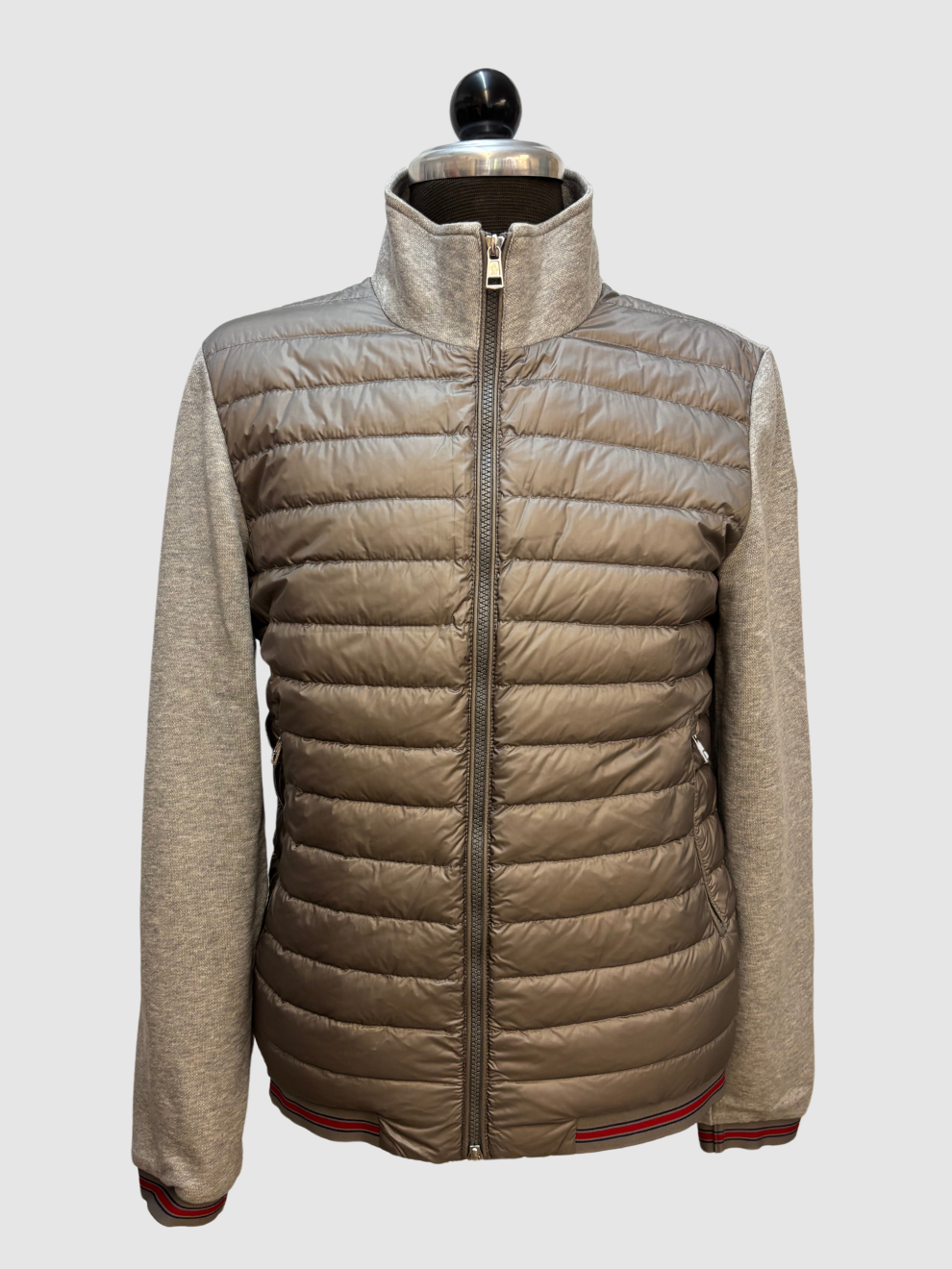 Grauer teilwattierter Blouson von Moncler