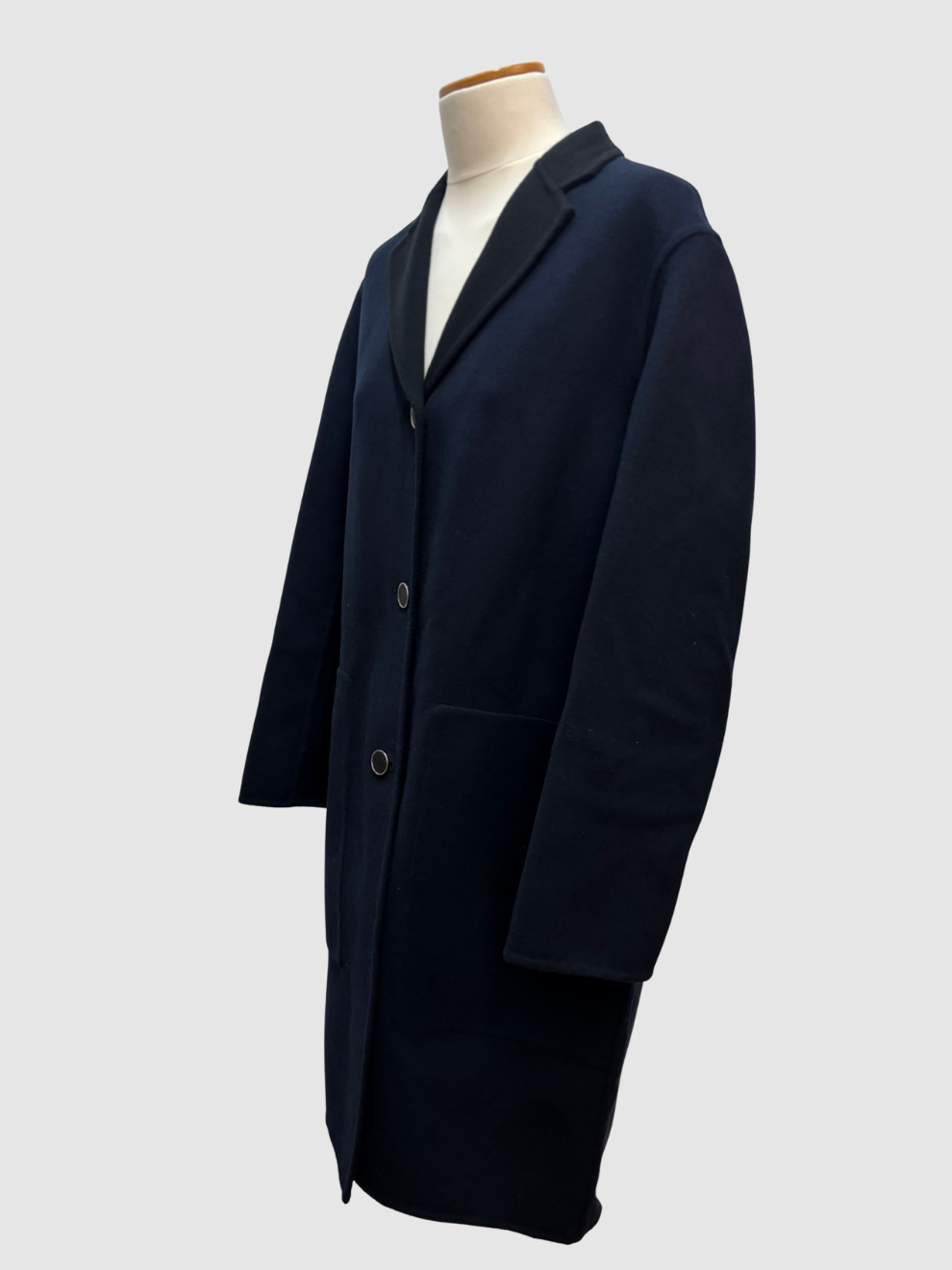 Dunkelblauer Kaschmir-Mantel von Hermès