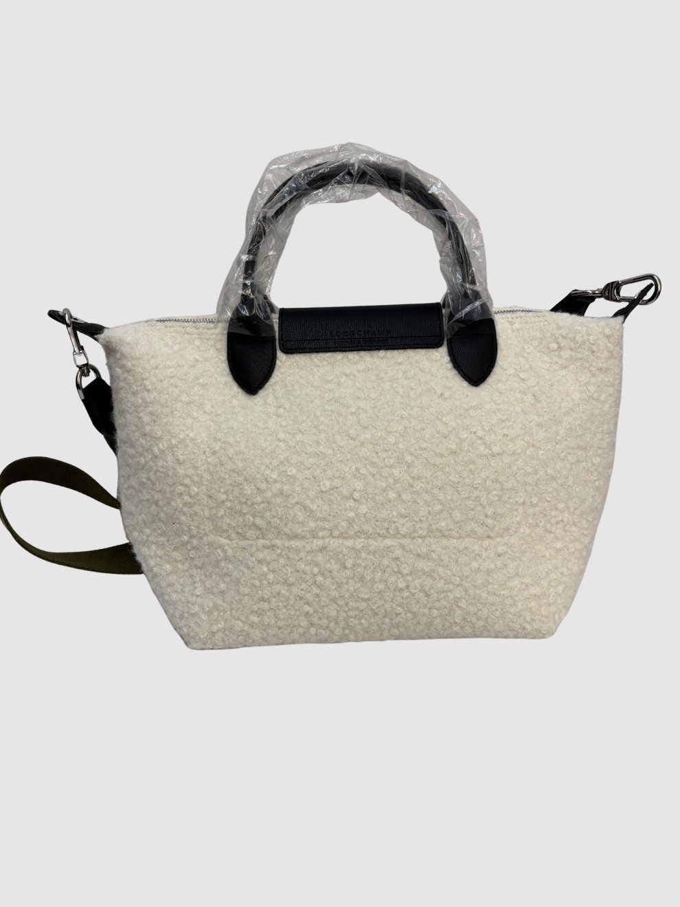 Weiße Le Pliage Teddy von Longchamp