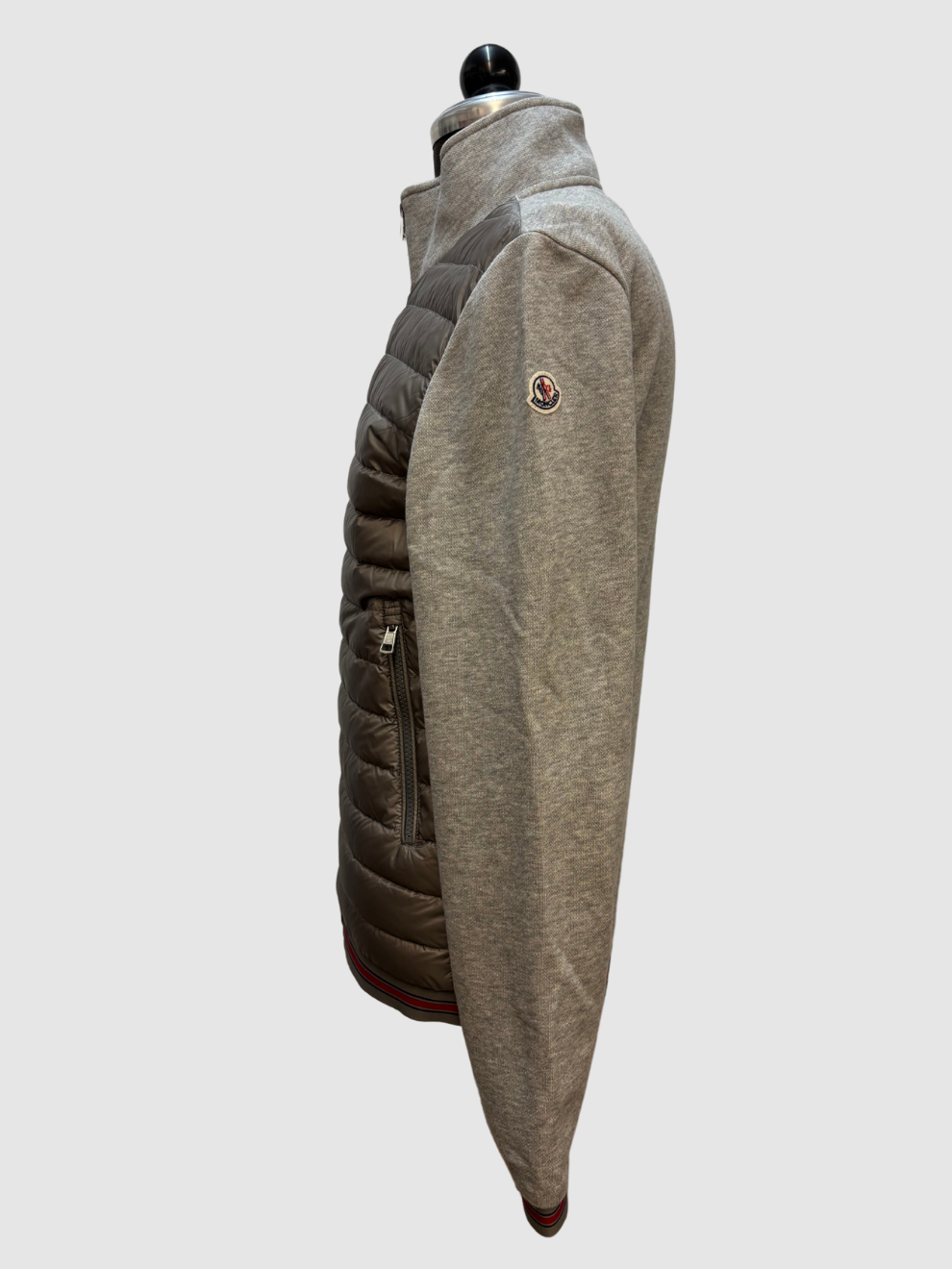 Grauer teilwattierter Blouson von Moncler