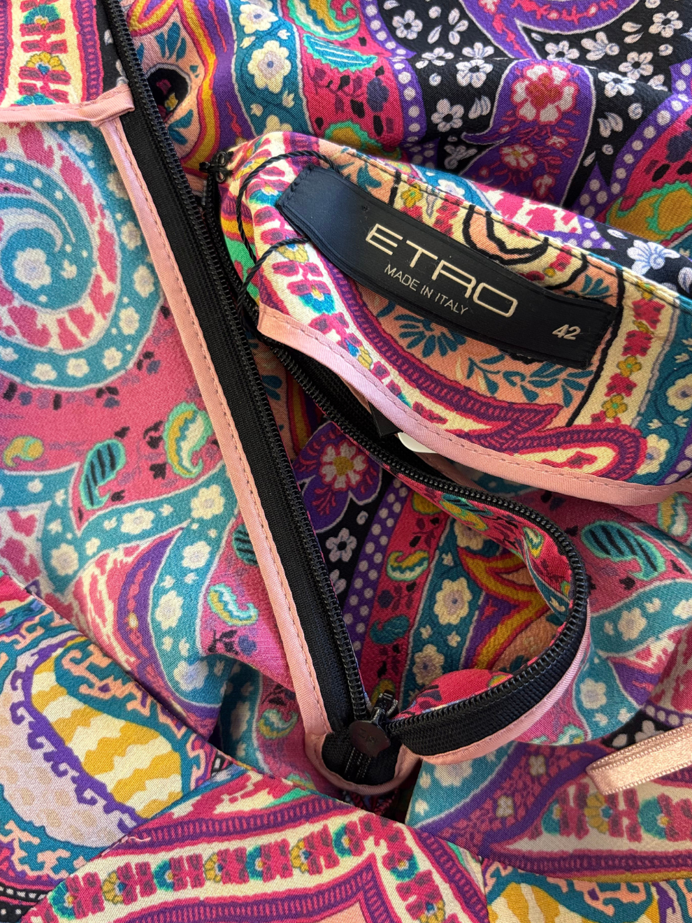 Pink-bunter Seidenrock von Etro