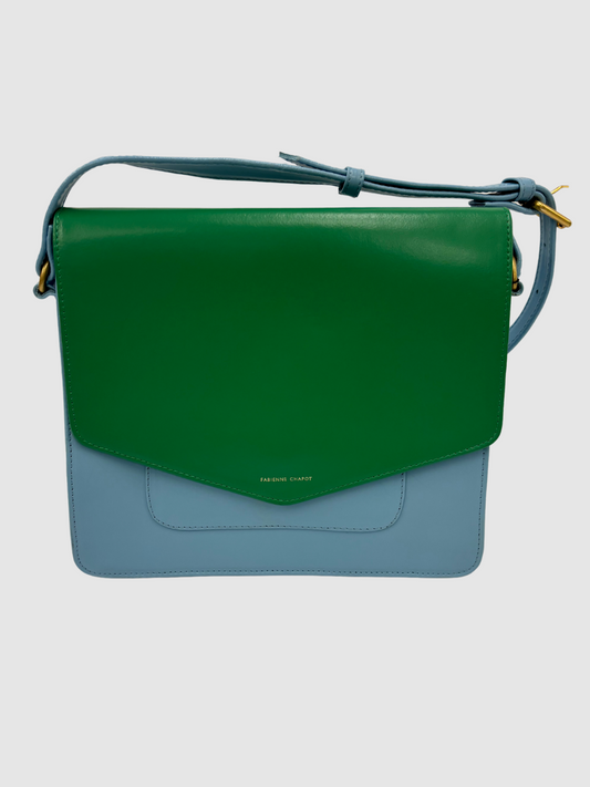 Grün-hellblaue Crossbody-Tasche von Fabienne Chapot