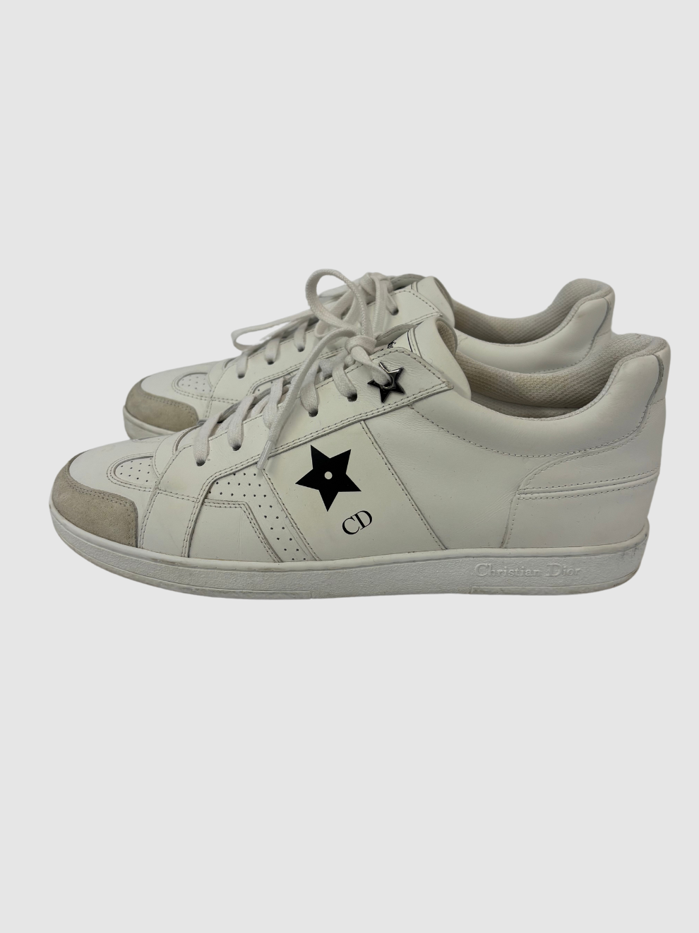 Weißer Dior Star Sneaker mit Velour-Kappe