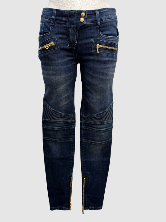 Blaue Slim-Jeans von Balmain