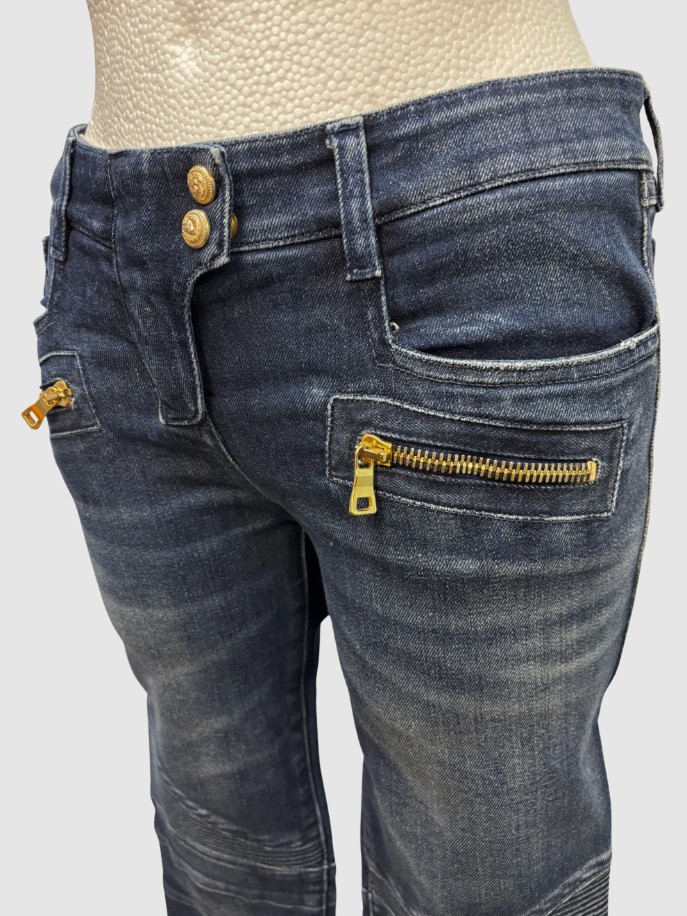 Blaue Slim-Jeans von Balmain