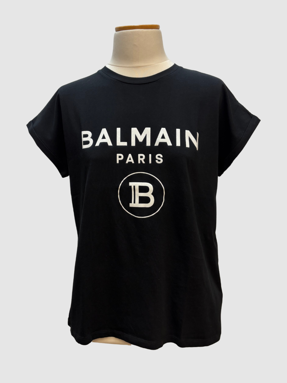 Schwarzes Glitzer-T-Shirt von Balmain