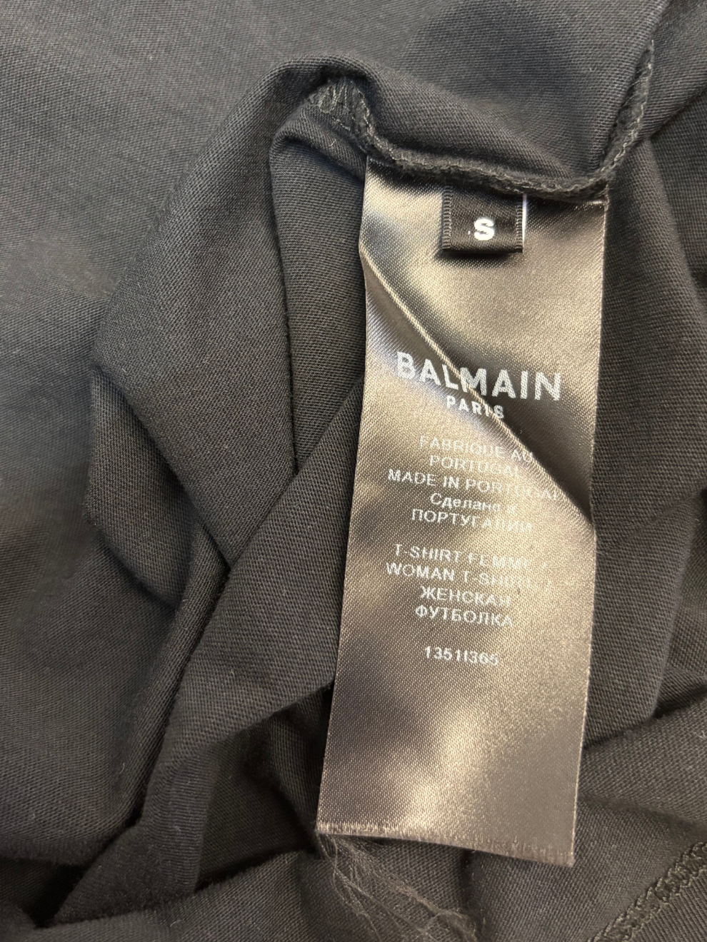 Schwarzes Glitzer-T-Shirt von Balmain