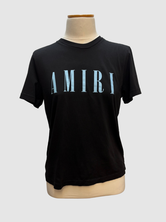 Schwarzes T-Shirt mit Logoprint von Amiri