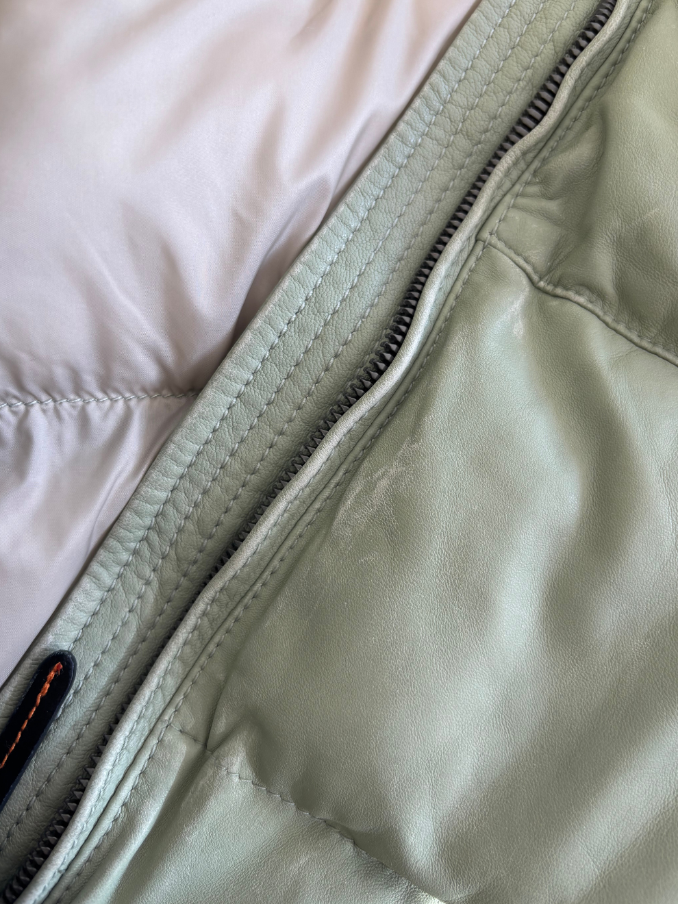 Mintgrüner Lederblouson von Parajumpers