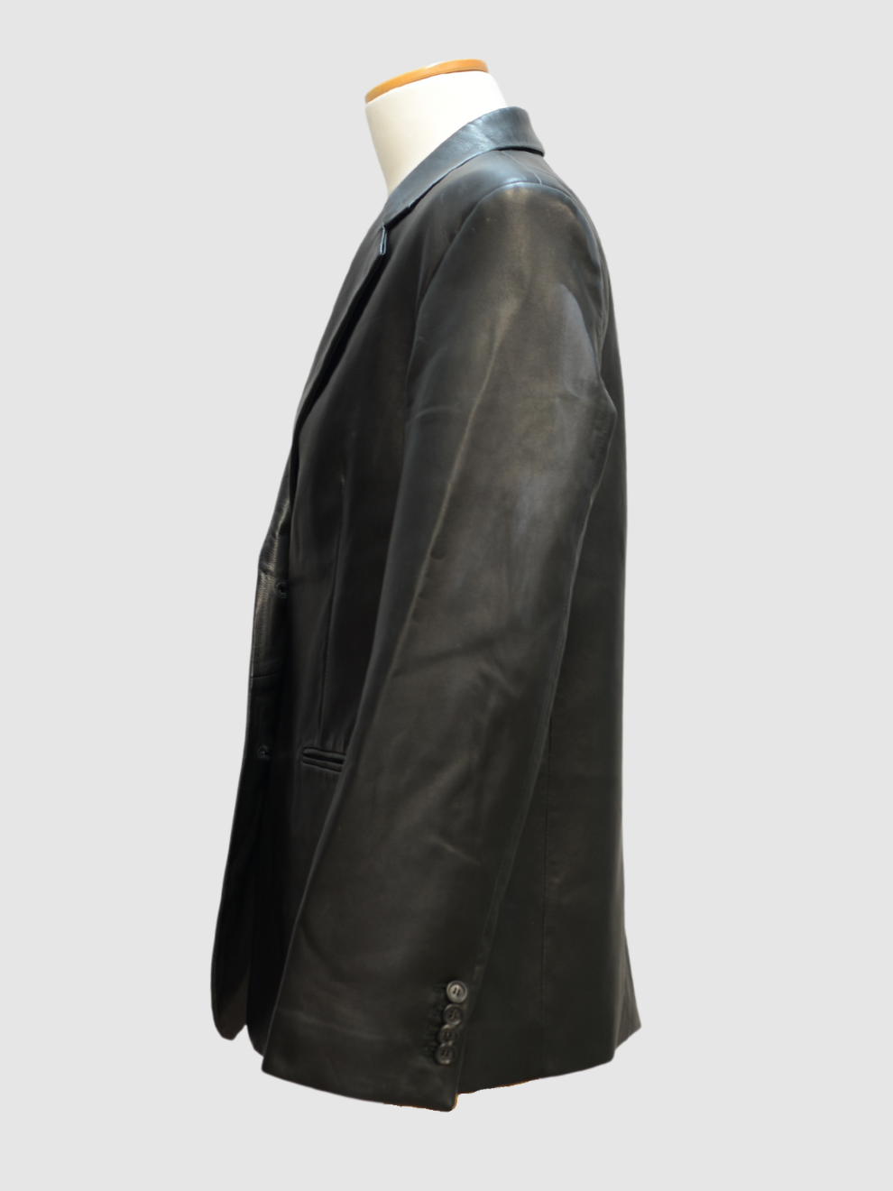 Schwarzer Lederblazer von Helmut Lang