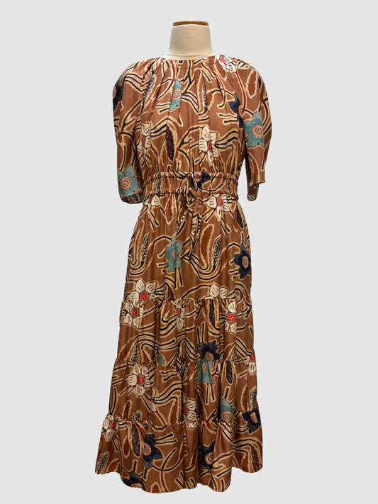Hellbraunes Seiden-Maxikleid von Ulla Johnson