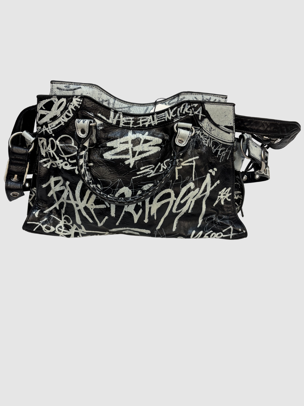 Schwarze Balenciaga Neo Cagole City Graffiti