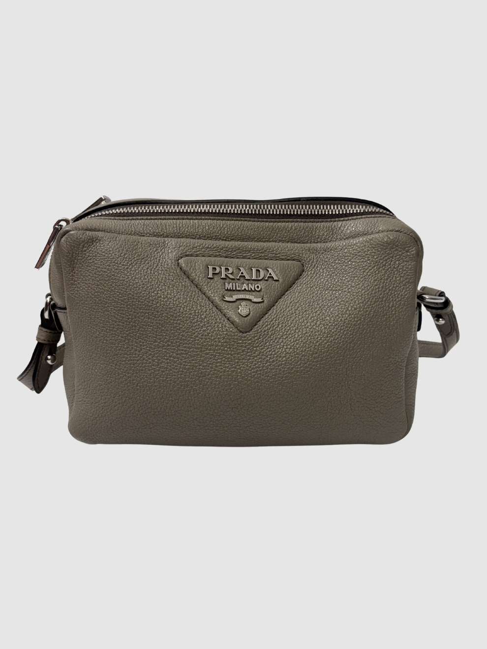 Graue Vitello Daino Crossbody Tasche von Prada