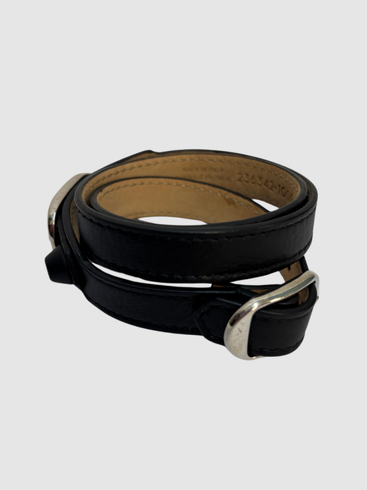 Schwarzes Lederarmband von Balenciaga