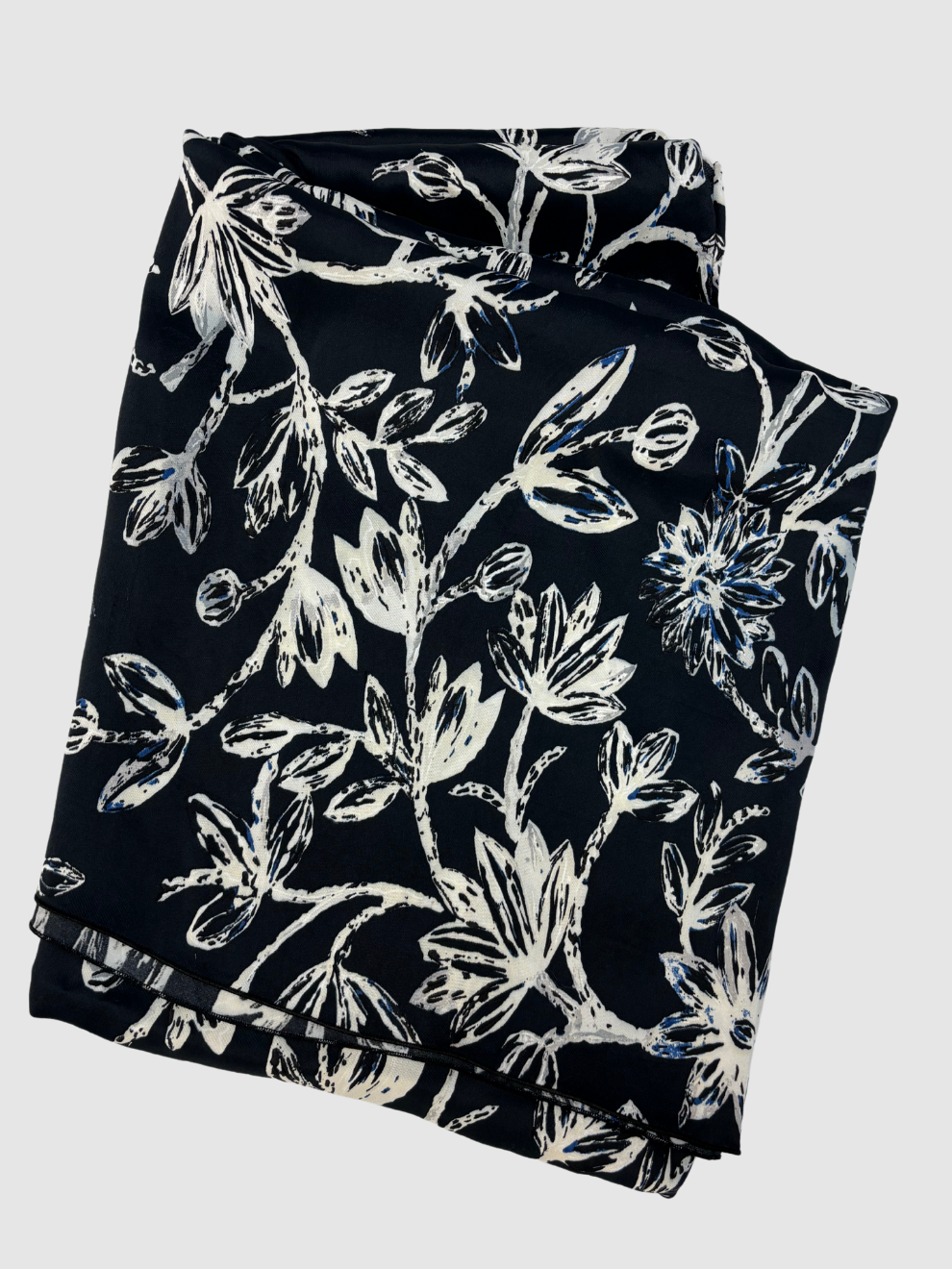 Nachtblauer Schal mit Blumenprint von Balenciaga