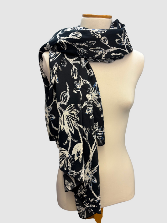 Nachtblauer Schal mit Blumenprint von Balenciaga