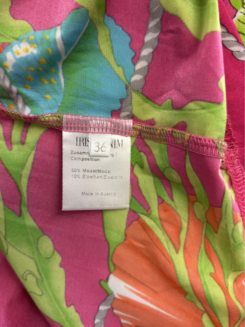 Pink-buntes Vintage-Top von Iris von Arnim
