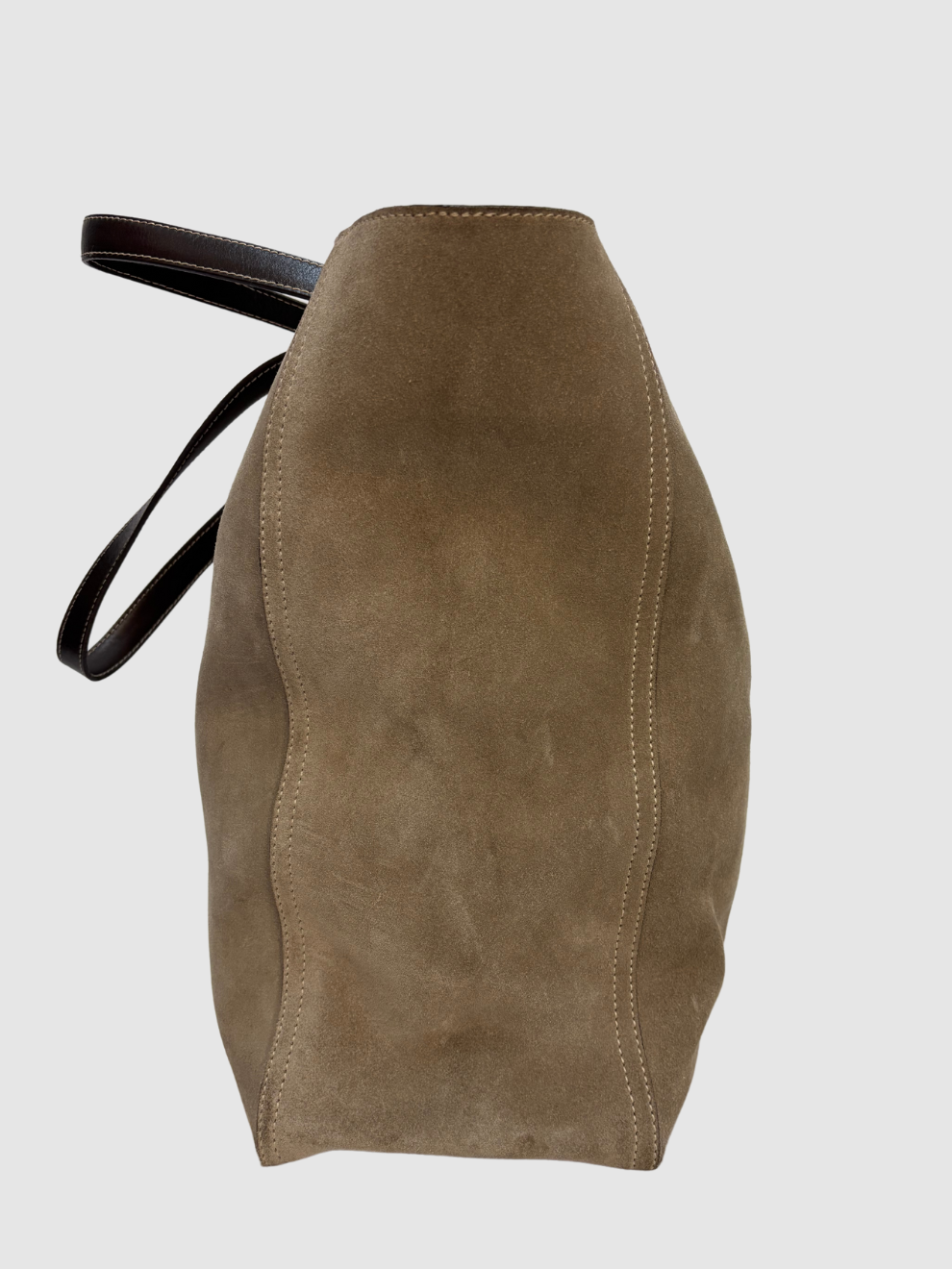 Grauer Leder-Shopper von Carolina Herrera